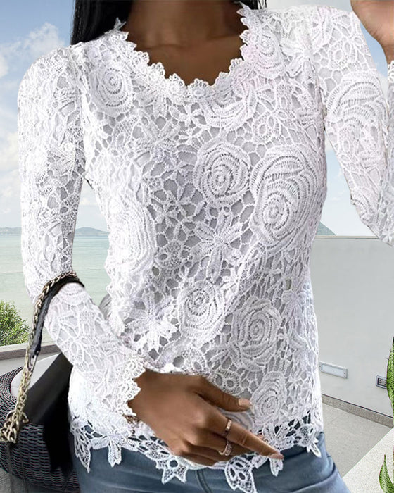 Lace Long Sleeve Top
