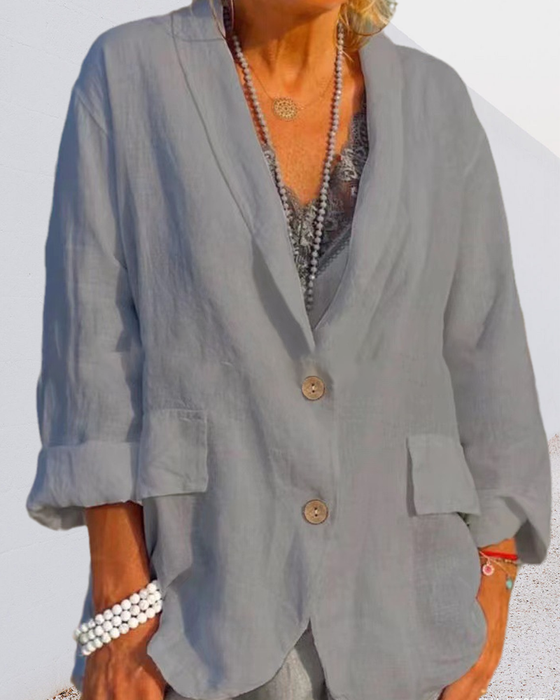 Solid Color Lapel Jacket