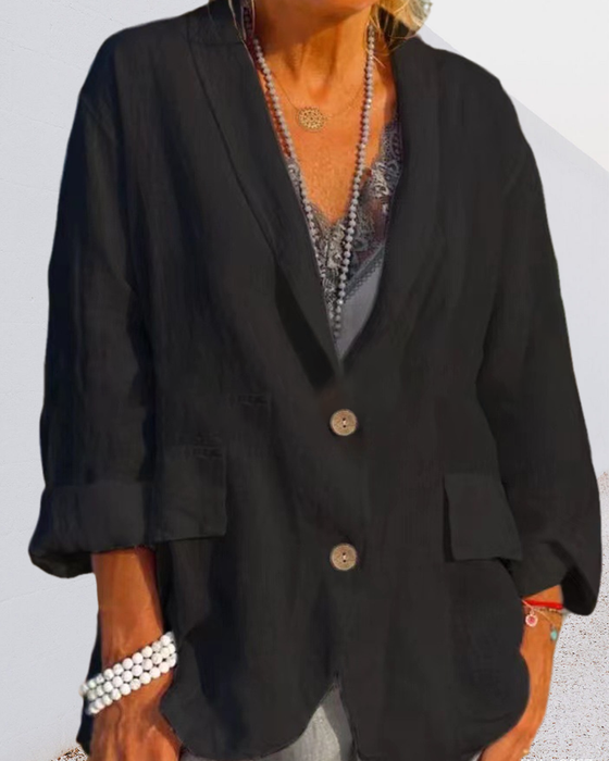 Solid Color Lapel Jacket