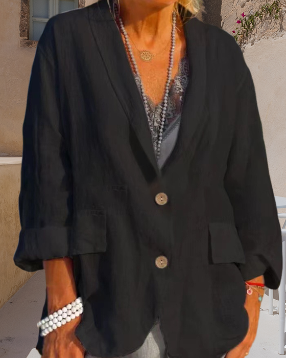 Solid Color Lapel Jacket