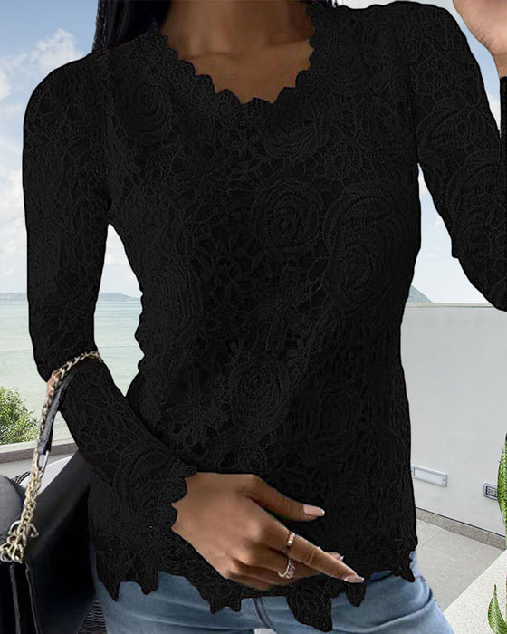 Lace Long Sleeve Top